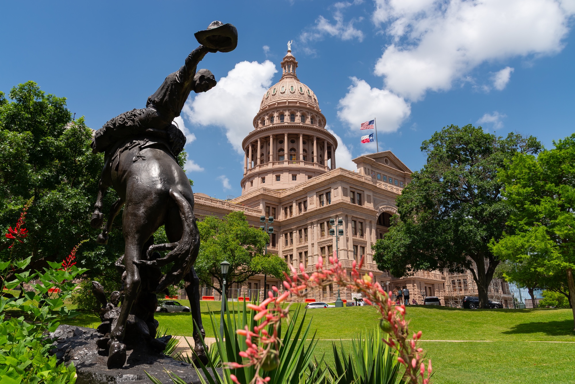 Exterior of the Texas State Capitol Building in Austin, Texas, USA.