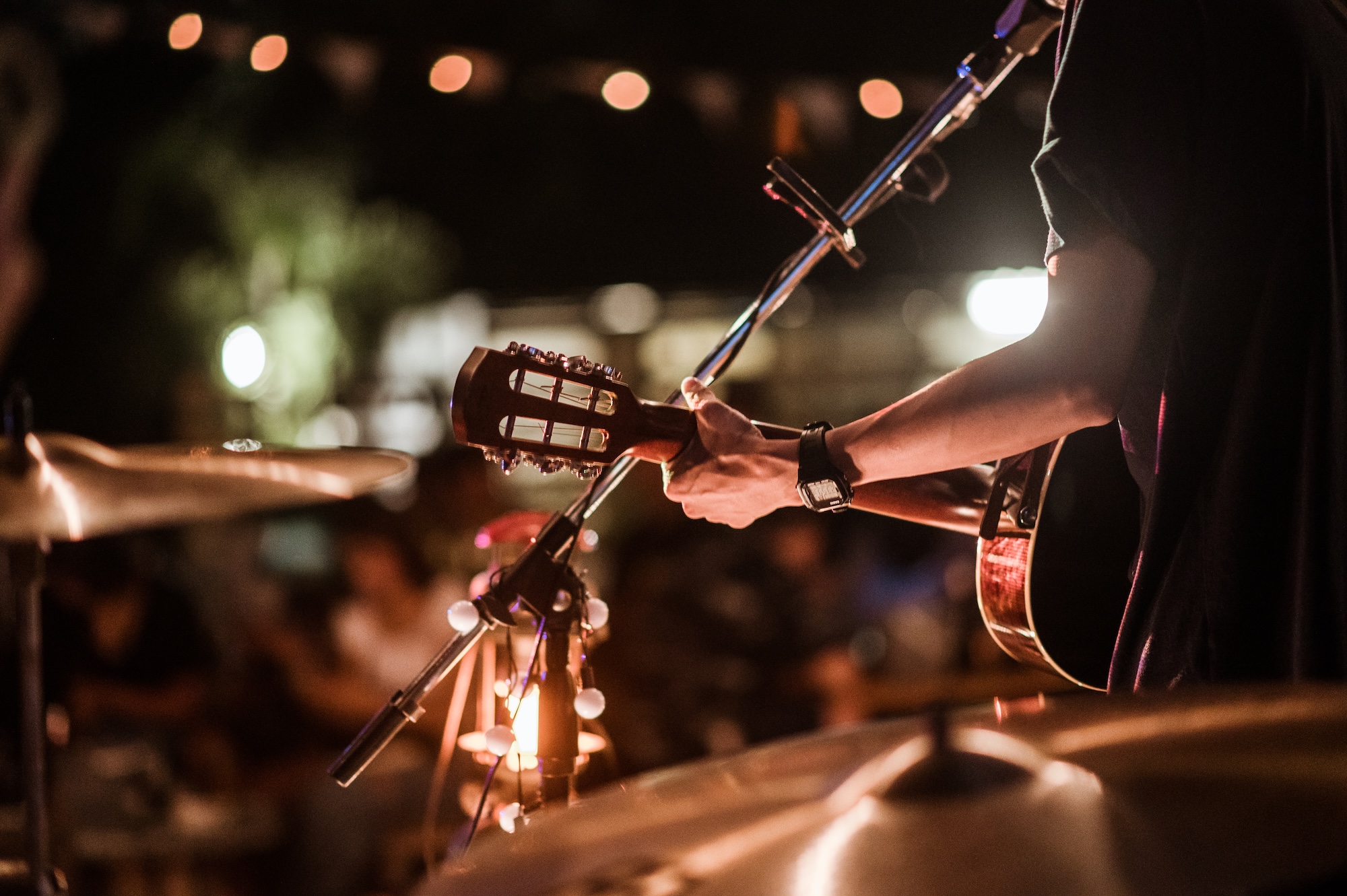 Musicians playing rock music in Austin
